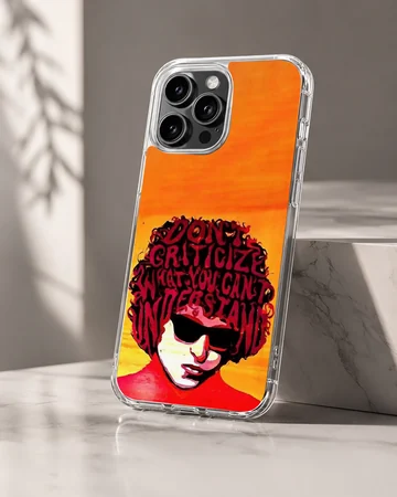 Bob Dylan artistic portrait with quote on phone case — Hero
