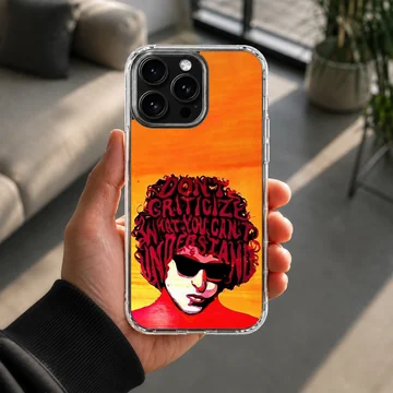 Bob Dylan artistic portrait with quote on phone case — Lifestyle