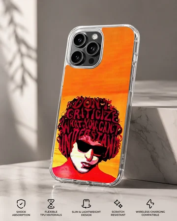 Bob Dylan artistic portrait with quote on phone case — Specs