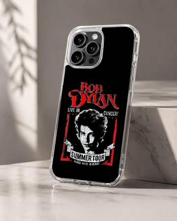 Bob Dylan tribute design featuring concert text, phone case — Hero