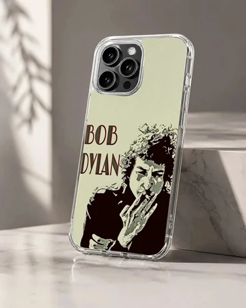 Bob Dylan digital illustration phone case with iconic artwork