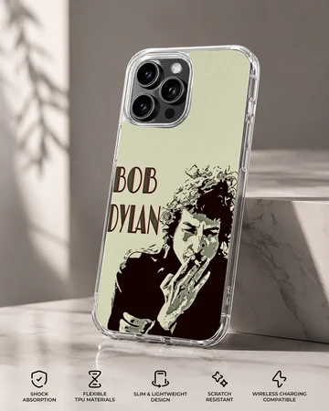 Bob Dylan digital illustration phone case with iconic artwork — Specs