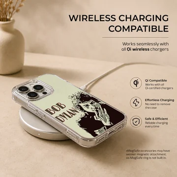 Bob Dylan digital illustration phone case with iconic artwork — Charging