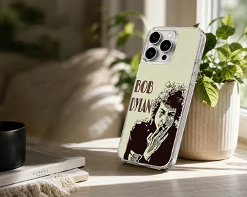 Bob Dylan digital illustration phone case with iconic artwork — Lifestyle