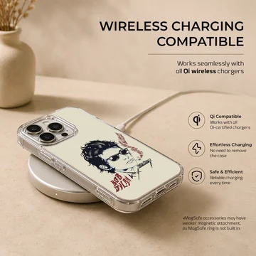 Bob Dylan illustration with bold typography on phone case — Charging