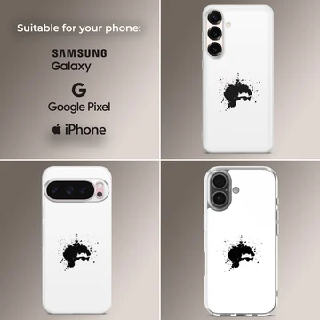Minimalist ink design of Bob Dylan on phone case — Collage