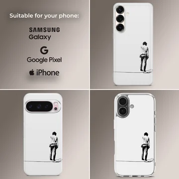 Minimalist Bob Dylan silhouette on phone case — Collage