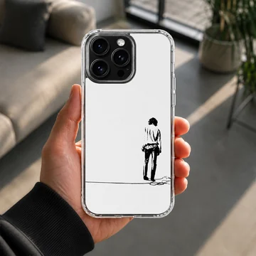 Minimalist Bob Dylan silhouette on phone case — Lifestyle