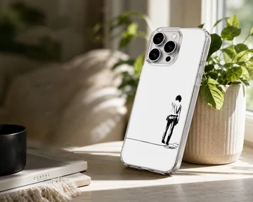 Minimalist Bob Dylan silhouette on phone case — Lifestyle