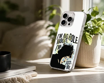 Bob Dylan 'No Role Model' phone case showing bold typography. — Lifestyle