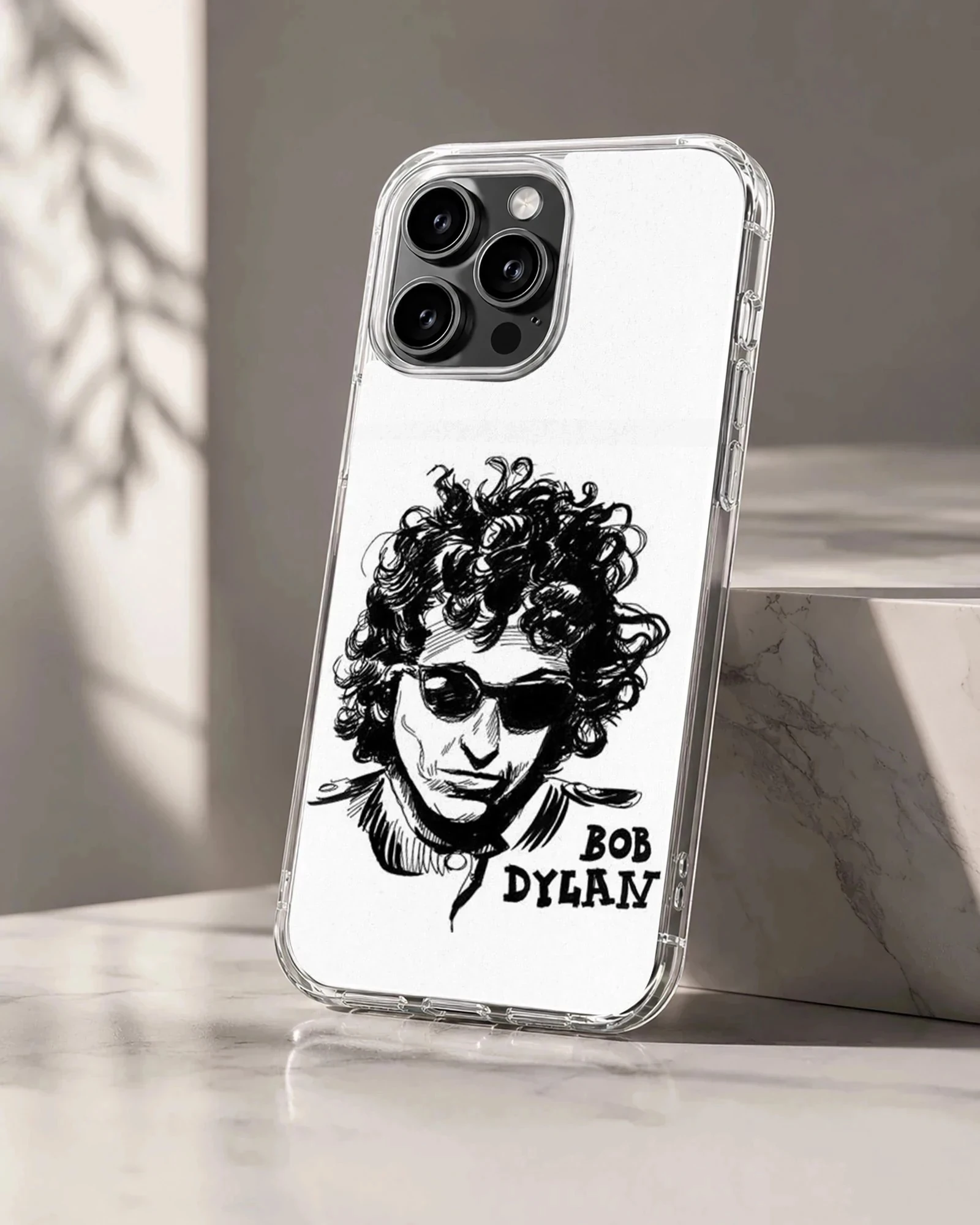 Bob Dylan illustration with sunglasses on phone case