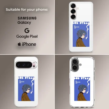Bob Dylan retro digital illustration on phone case — Collage