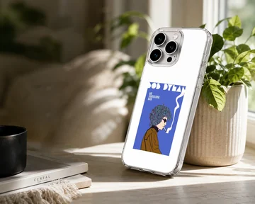 Bob Dylan retro digital illustration on phone case — Lifestyle