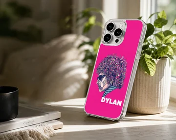 Digital illustration of Bob Dylan in vibrant colors on phone case — Lifestyle