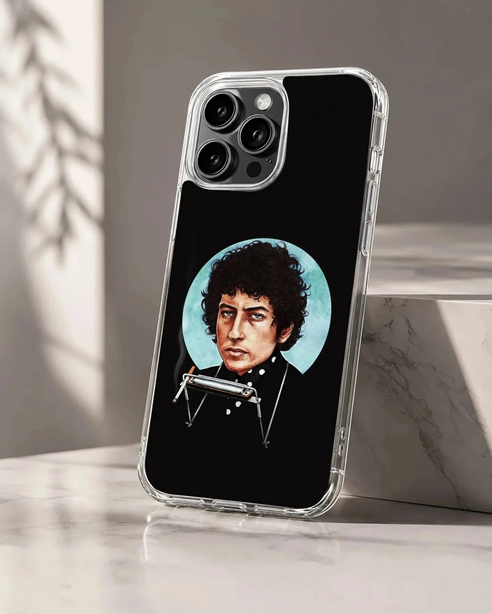 Bob Dylan portrait digital illustration on phone case