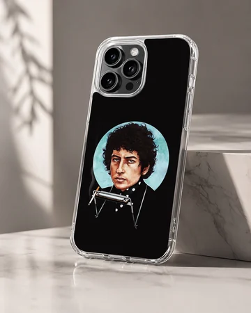 Bob Dylan portrait digital illustration on phone case — Hero