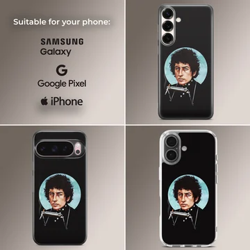 Bob Dylan portrait digital illustration on phone case — Collage