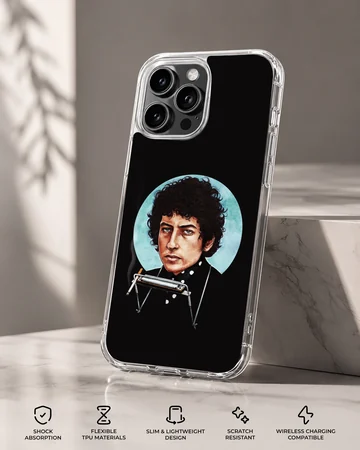 Bob Dylan portrait digital illustration on phone case — Specs