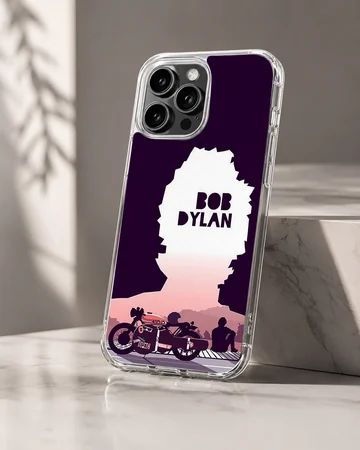 Bob Dylan tribute design in bold typography on phone case — Hero