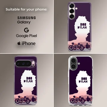 Bob Dylan tribute design in bold typography on phone case — Collage