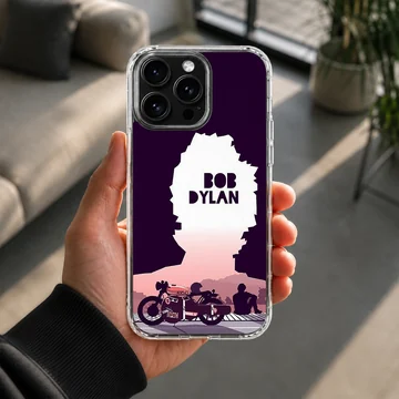 Bob Dylan tribute design in bold typography on phone case — Lifestyle
