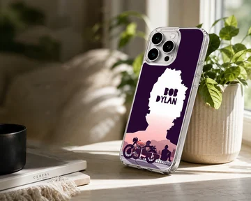Bob Dylan tribute design in bold typography on phone case — Lifestyle