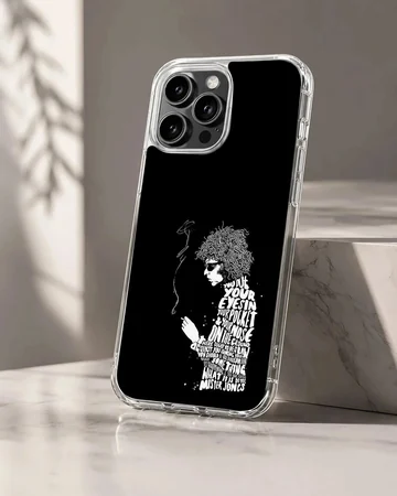 Bob Dylan black and white minimal typography phone case