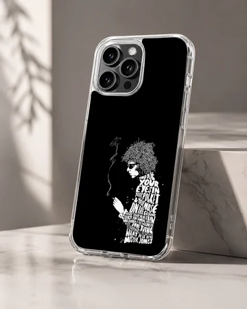Bob Dylan black and white minimal typography phone case — Hero