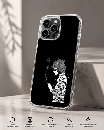 Bob Dylan black and white minimal typography phone case — Specs