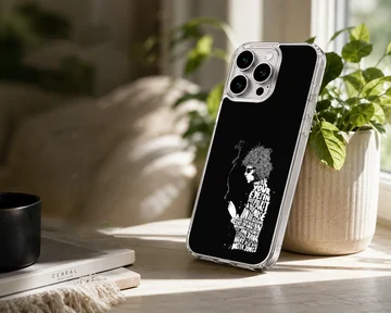 Bob Dylan black and white minimal typography phone case — Lifestyle