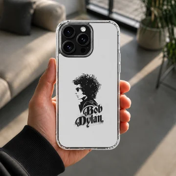Phone case with bold typography featuring Bob Dylan imagery. — Lifestyle