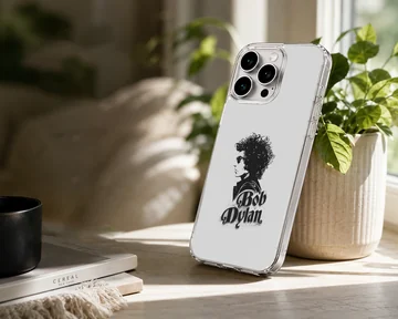 Phone case with bold typography featuring Bob Dylan imagery. — Lifestyle