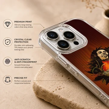 Bob Marley tribute artwork on phone case — Info