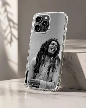 Bob Marley nostalgic black and white image on phone case