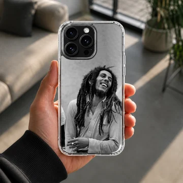Bob Marley nostalgic black and white image on phone case — Lifestyle