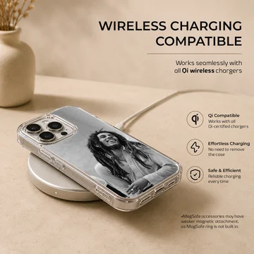 Bob Marley nostalgic black and white image on phone case — Charging