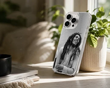 Bob Marley nostalgic black and white image on phone case — Lifestyle