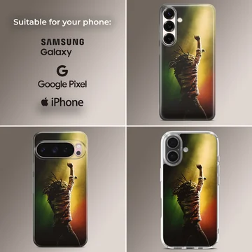 Bob Marley iconic tribute design on phone case — Collage