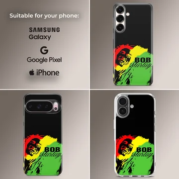 Bob Marley artwork with vibrant colors phone case — Collage