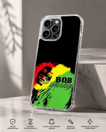 Bob Marley artwork with vibrant colors phone case — Specs