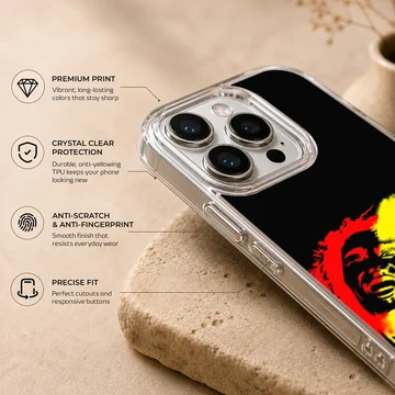 Bob Marley artwork with vibrant colors phone case — Info