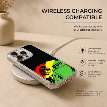 Bob Marley artwork with vibrant colors phone case — Charging