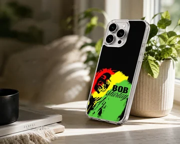 Bob Marley artwork with vibrant colors phone case — Lifestyle