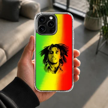 Bob Marley vibrant reggae phone case with red, green, yellow design. — Lifestyle