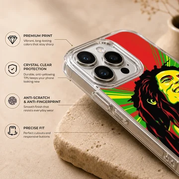 Vibrant Bob Marley design on phone case — Info