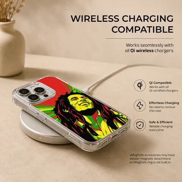 Vibrant Bob Marley design on phone case — Charging
