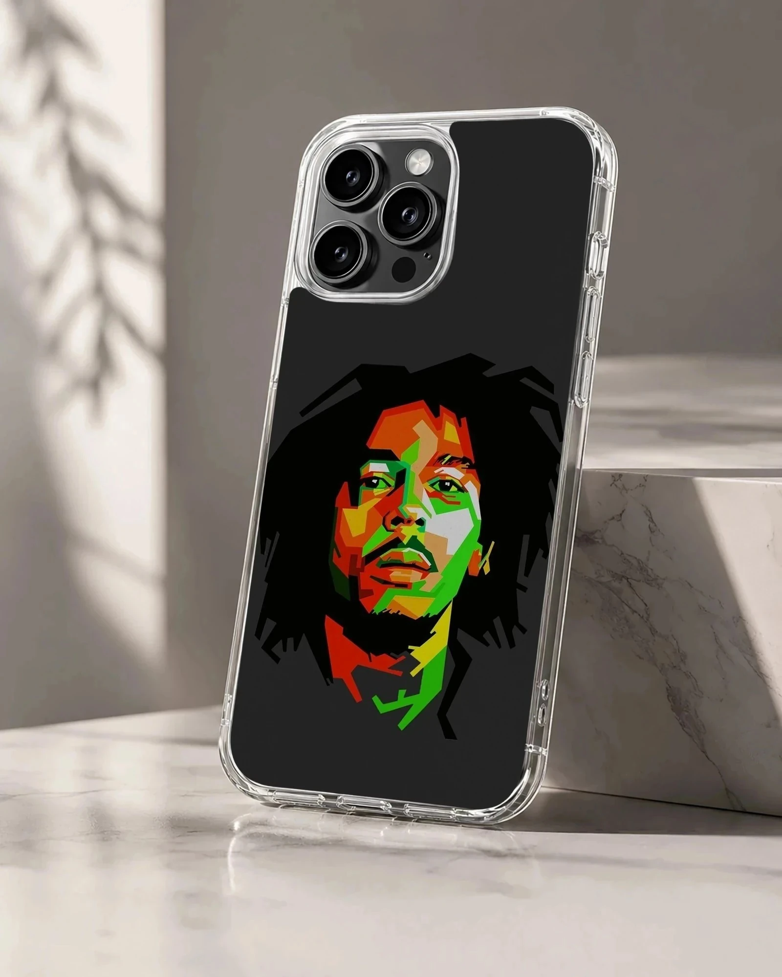 Bold Bob Marley Rasta design on phone case
