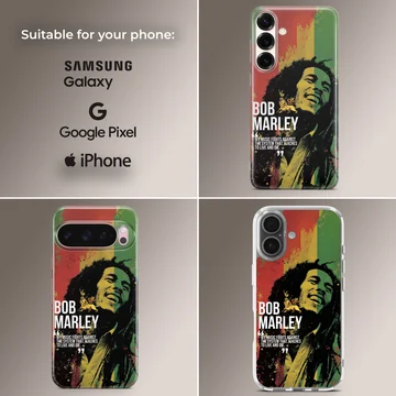 Bob Marley tribute design with vibrant reggae artwork phone case — Collage