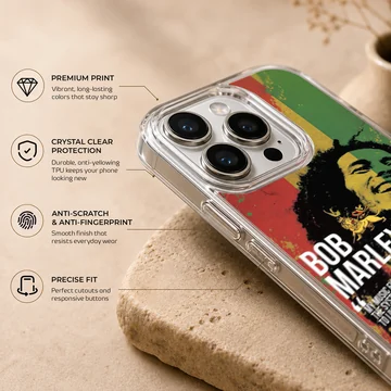 Bob Marley tribute design with vibrant reggae artwork phone case — Info