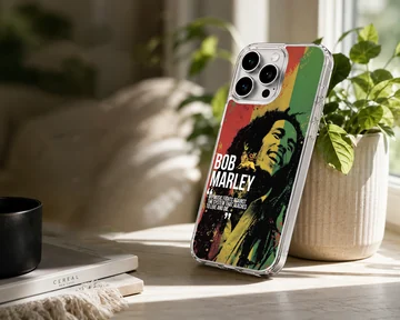 Bob Marley tribute design with vibrant reggae artwork phone case — Lifestyle